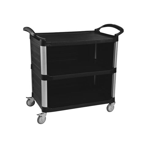 JIWINS SERVICE CART w/PANEL BLACK PP/ALUM 980x530x930mm (*JW-SED*) =  1 X EACH