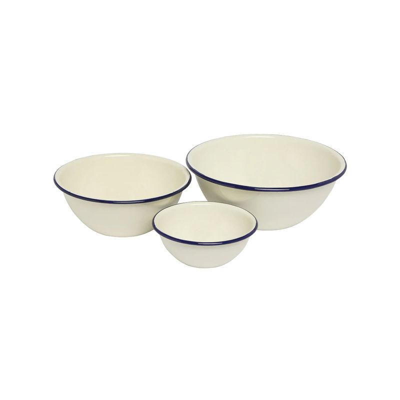WILTSHIRE MIXING BOWL-ENAM BLUE RIM 3PC SET (*WLT43557*) = PACK OF 2 X SETS