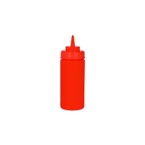 CHEF INOX SQUEEZE BOTTLE WIDE MOUTH PP 480ml/16oz RED (*06972*) = PACK OF 12 X EACHES