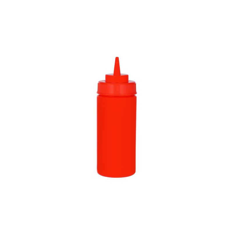 CHEF INOX SQUEEZE BOTTLE WIDE MOUTH PP 480ml/16oz RED (*06972*) = PACK OF 12 X EACHES