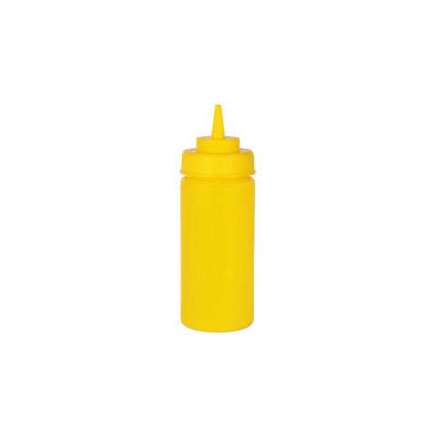CHEF INOX SQUEEZE BOTTLE WIDE MOUTH PP 480ml/16oz YELLOW (*06971*) = PACK OF 12 X EACHES