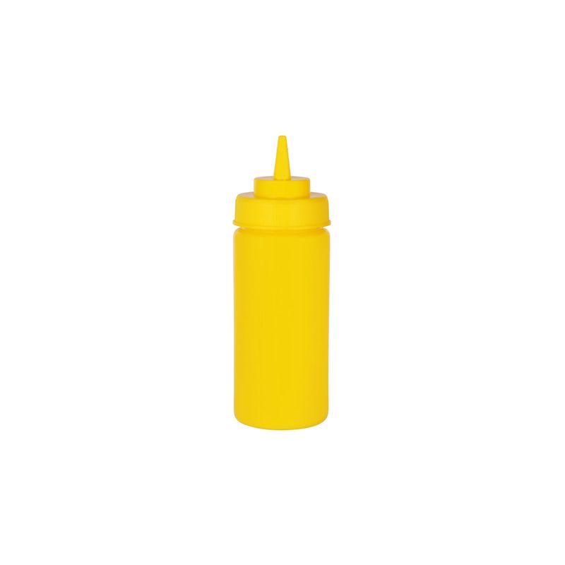 CHEF INOX SQUEEZE BOTTLE WIDE MOUTH PP 480ml/16oz YELLOW (*06971*) = PACK OF 12 X EACHES