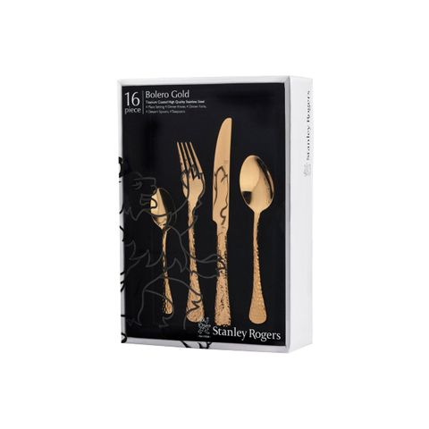 STANLEY ROGERS BOLERO GOLD 16PC CUTLERY SET (*SR50858*) = PACK OF 4 X SETS