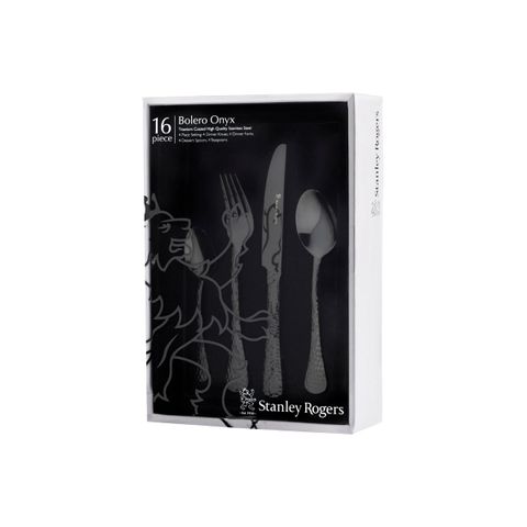 STANLEY ROGERS BOLERO ONYX 16PC CUTLERY SET (*SR50859*) = PACK OF 6 X SETS