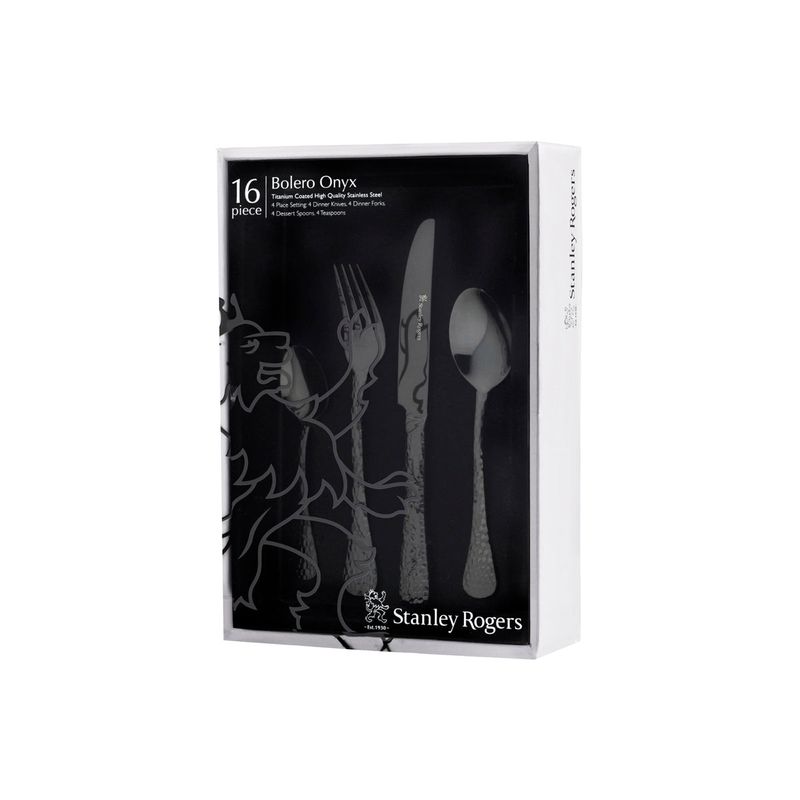 STANLEY ROGERS BOLERO ONYX 16PC CUTLERY SET (*SR50859*) = PACK OF 6 X SETS