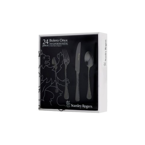 STANLEY ROGERS BOLERO ONYX 24PC CUTLERY SET (*SR50861*) = PACK OF 4 X SETS