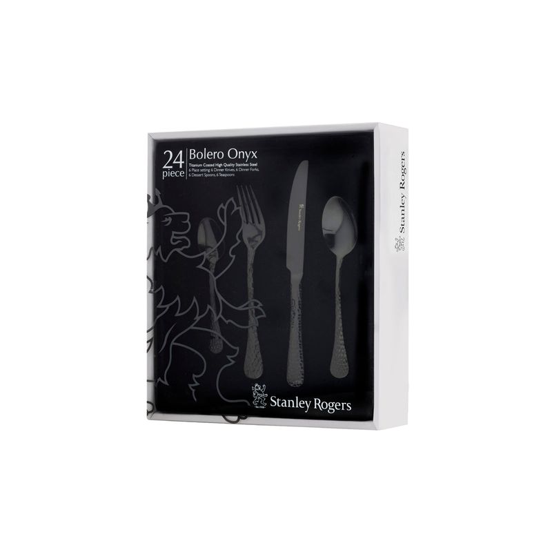 STANLEY ROGERS BOLERO ONYX 24PC CUTLERY SET (*SR50861*) = PACK OF 4 X SETS