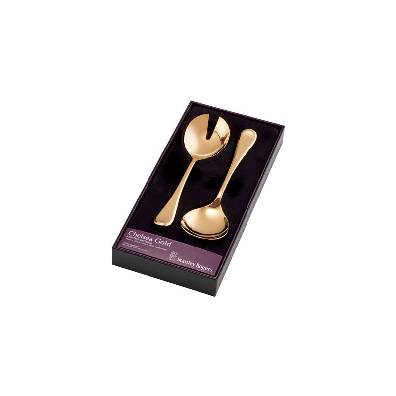 STANLEY ROGERS CHELSEA GOLD SALAD SERVERS 2PC SET (*SR50844*) = PACK OF 6 X SETS