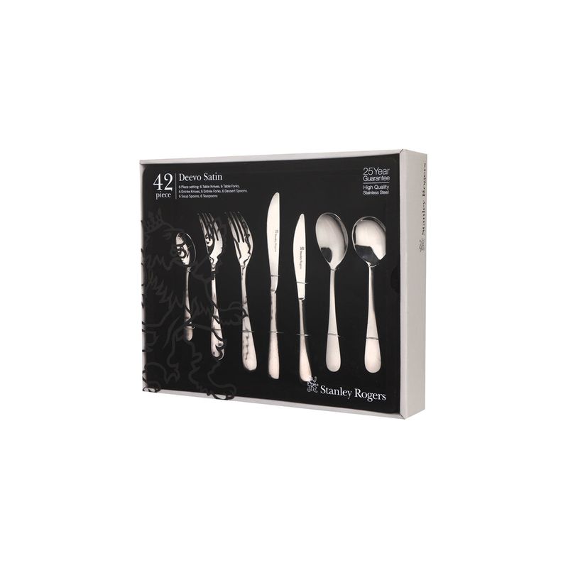 STANLEY ROGERS DEEVO SATIN 42PC CUTLERY SET (*SR50502*) = PACK OF 8 X SETS