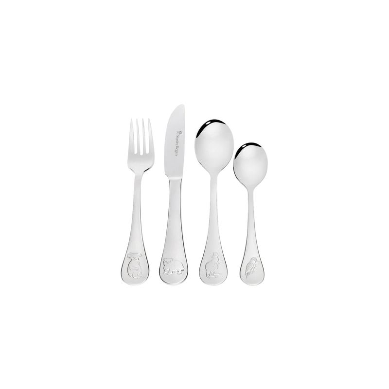 STANLEY ROGERS CHILDRENS CUTLERY AUSTRALIAN ANIMALS 4PC SET (*SR50622*) = PACK OF 8 X SETS