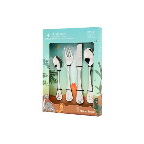 STANLEY ROGERS CHILDRENS CUTLERY DINOSAURS 4PC SET (*SR50744*) = PACK OF 4 X SETS