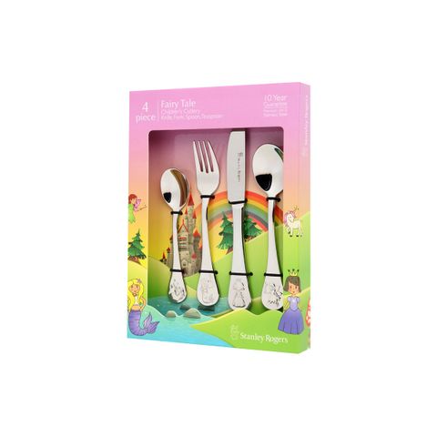 STANLEY ROGERS CHILDRENS CUTLERY FAIRY TALE 4PC SET (*SR50743*) = PACK OF 4 X SETS