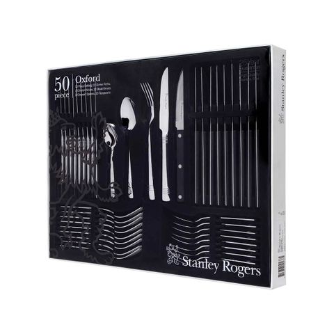 STANLEY ROGERS OXFORD 50PC CUTLERY SET (*SR50437*) = PACK OF 6 X SETS