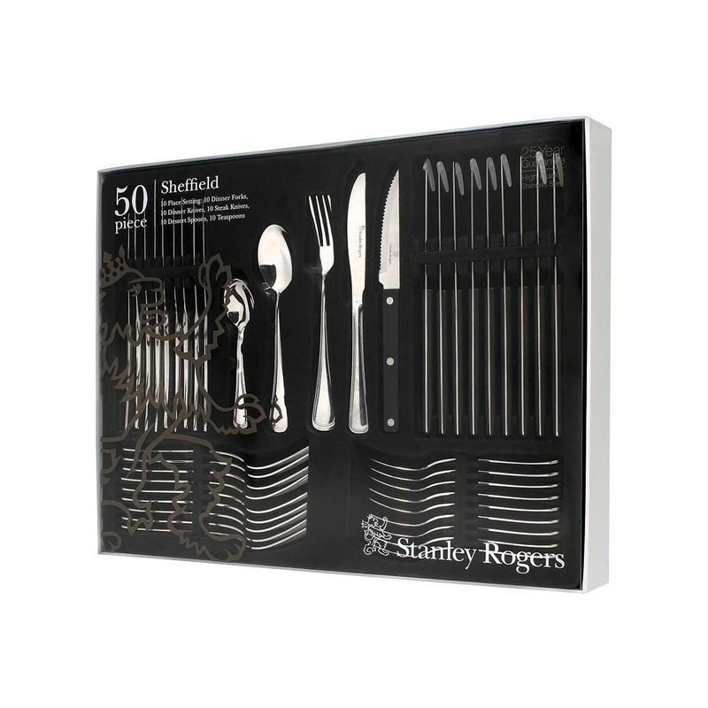 STANLEY ROGERS SHEFFIELD 50PC CUTLERY SET (*SR50439*) = PACK OF 6 X SETS