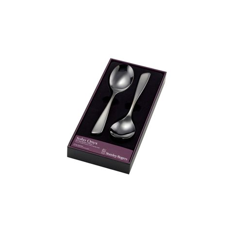 STANLEY ROGERS SOHO ONYX SERVING SPOONS 2PC SET (*SR50842*) = PACK OF 2 X SETS