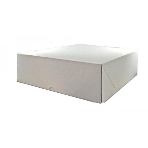 White Pastry / Cake Box 12" x 12" x 4" / 300mm(L) x 300mm(W) x 100mm(H) - Packet of 100