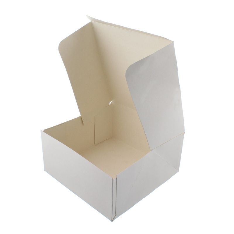White Pastry / Cake Box 13" x 13" x 4" / 325mm(L) x 325mm(W) x 100mm(H) - Packet of 50