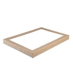 Extra Large Brown Cardboard Catering Box Lids with Window 454mm(L) x 313mm(W) x 30mm(H) - PACK=10 / BOX=50