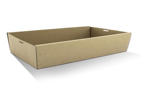Large Brown Cardboard Catering Boxes 558mm(L) x 252mm(W) x 80mm(H) - PACK=10 / BOX=50
