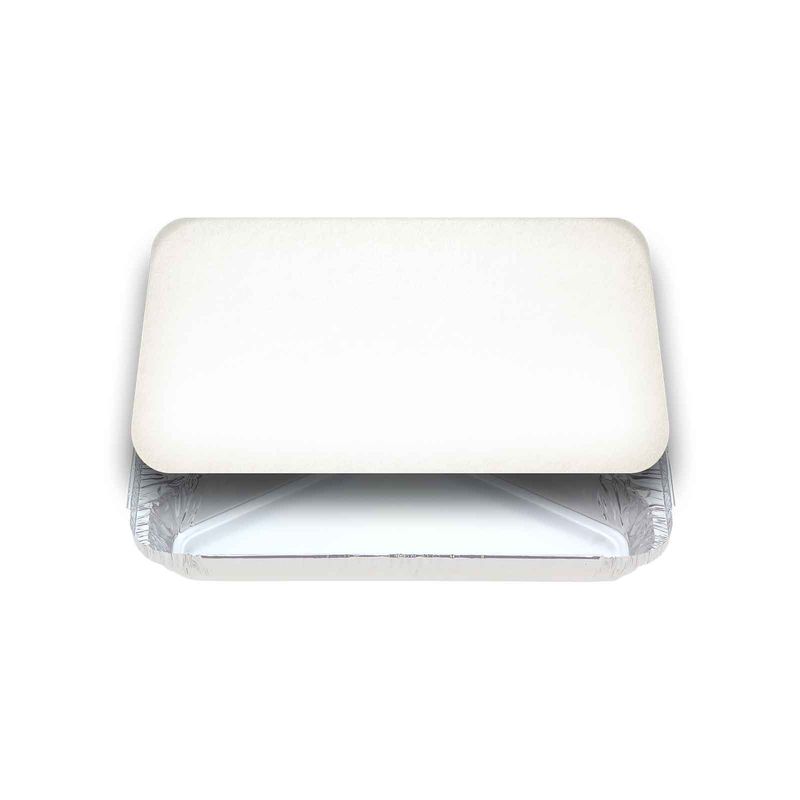 Large Rectangular White Lids for 7231 Foil Container - Packet of 100