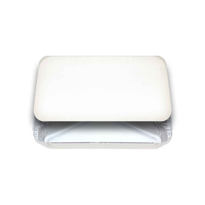Large Rectangular White Lids for 7131/7231 Foil Container - Packet of 100