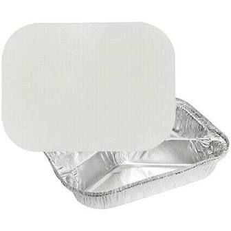 Rectangular White Lids for 7123 Foil Container - Packet of 500
