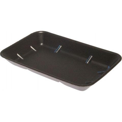 Black Foam Deep Butchers Tray 8" x 5" 210mm(L) x 140mm(W) x 30mm(H) (T10) - PACKET=125 / BOX=500