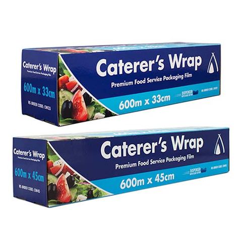 Food Cling Wrap Roll (Tailored Blue Box) Small 33cm(W) x 600m(L) In Dispenser Box - Each