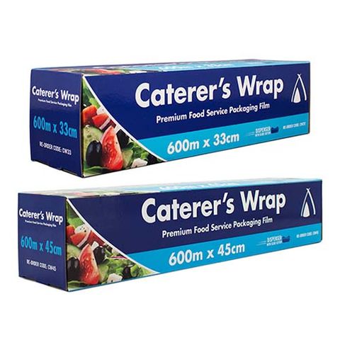 Food Cling Wrap Roll (Alfresco Blue Box) Small 33cm(W) x 600m(L) In Dispenser Box - Each