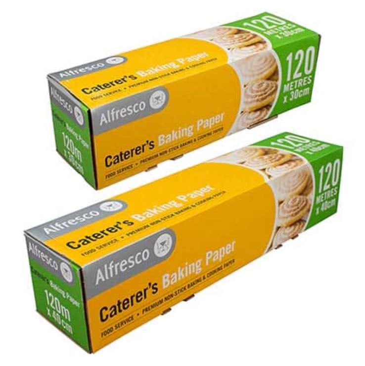 Alfresco Premium Baking Paper Roll Large 40cm(W) x 120m(L) In Dispenser Box - Each
