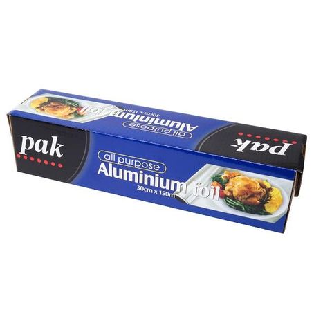 Heavy Duty Large Caterers Alfoil Roll (Tailored Blue Box) 44cm(W) x 150m(L) In Dispenser Box - Each