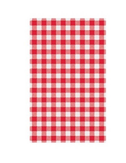 Foopak Premium Printed Red/White Check Greaseproof Paper 4 Cut 330mm(W) x 220mm(L) - Packet of 1600