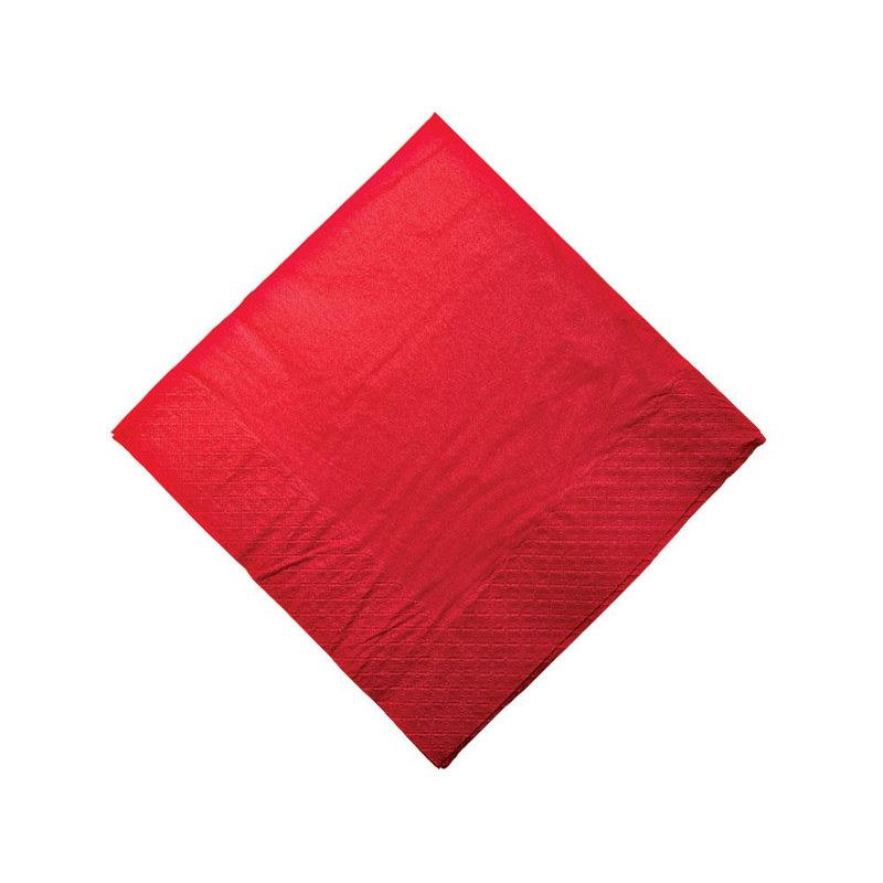 Red 2 Ply Coloured 1/4 Fold Luncheon Serviettes 320mm x 320mm - Box of 2,000