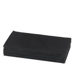 Black 2 Ply Quilted Ready Fold Dinner Serviettes 1/8 GT Fold 400mm x 400mm - Box of 1,000