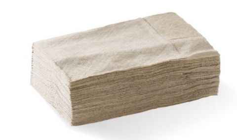 Brown / Natural 1 Ply Dispenser Napkins D Fold 220mm x 240mm - Box of 5,000