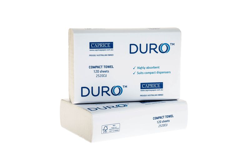 Duro Compact Interleaved Paper Hand Towel 290mm x 19mm - Box of 20