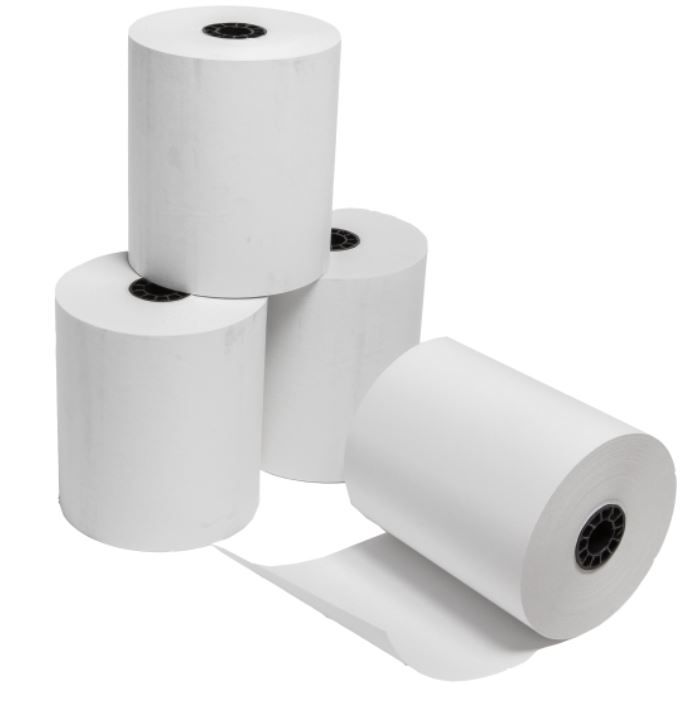 Cash Register Roll White Bond Plain Paper 57mm x 57mm - Box of 50