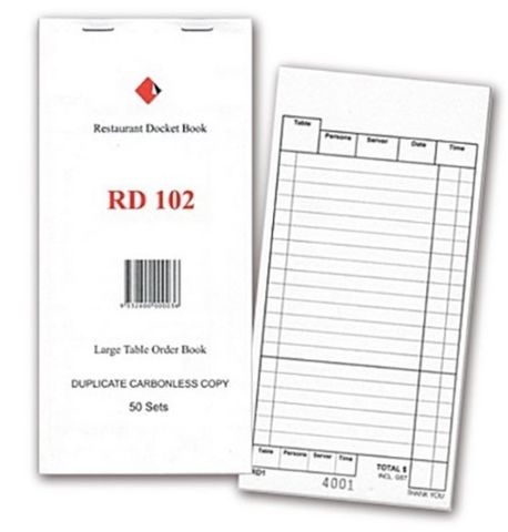 Duplicate Medium Carbonless Copy Docket Books 50 Sheet per Book - EACH=1 / BOX=100