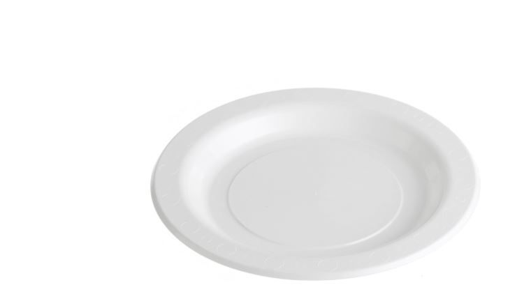 Plastic Round White Plate 7" / 170mm - PACK=50 / BOX=500 - **(Restricted Use Item - Qualifying Customers Only)