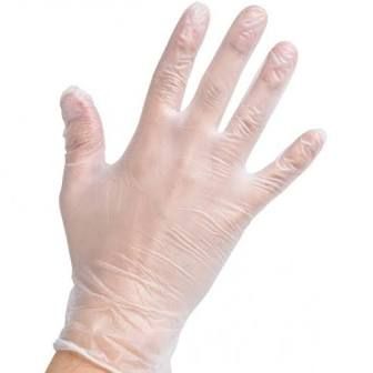 Vinyl Gloves Large Clear Powder Free - PACK=100 / BOX=1,000