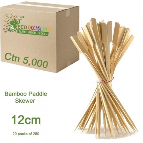Bamboo 12cm Paddle Skewer - PACK=250 / BOX=5,000