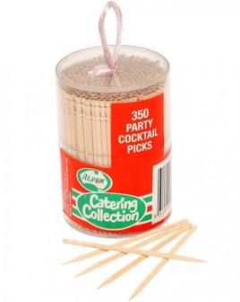Wooden Party Cocktail Tooth Picks - PACK=350 / BOX=4,200