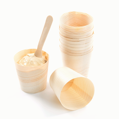 Wooden Cups 4.5cm x 4.5cm - PACK=50 / BOX=250