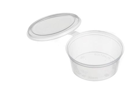 Sauce Containers 50ml with Attached Hinged Lids - SLEEVE=100 / BOX=1,000