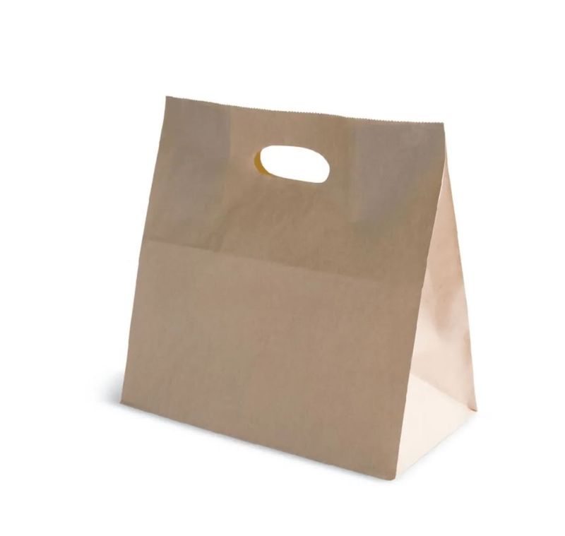 Shamrock #50 Brown Paper Bag Die Cut Handle 280mm(L) x 280mm(W) + 150mm(G) - Box of 500
