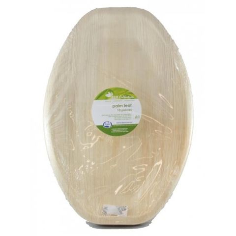 Large Oval Palm Leaf Plate 15" x 10" / 350mm x 250mm - Packet of 10