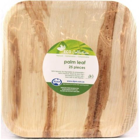Square Palm Leaf Plate 8" x 8" / 200mm x 200mm - Packet of 25