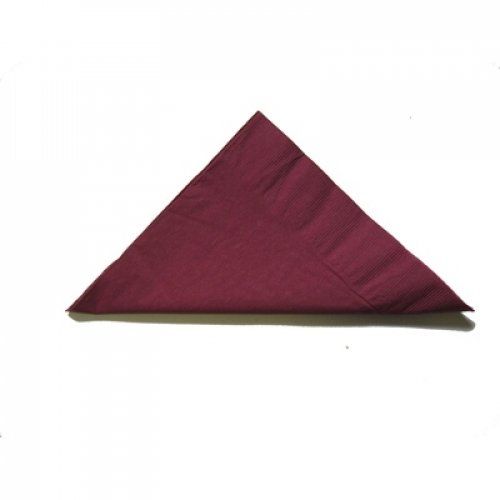 Burgundy 2 Ply Coloured 1/4 Fold Luncheon Serviettes 320mm x 320mm - Box of 2,000