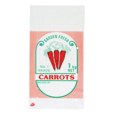 Plastic Carrot Bags 1kg Printed for Fruit and Vegetable - Box of 1,000
