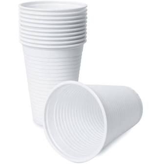 White Plastic Drinking Cups Genfac 185ml - Box of 1,000